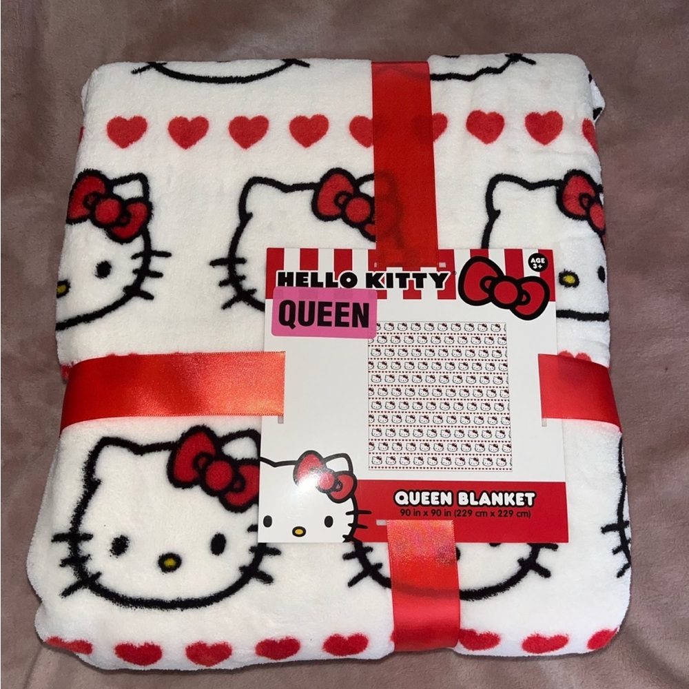 ❤️Hello Kitty Holiday Hearts Blanket – Full Queen 90 x90 in New, Valentine’s Day